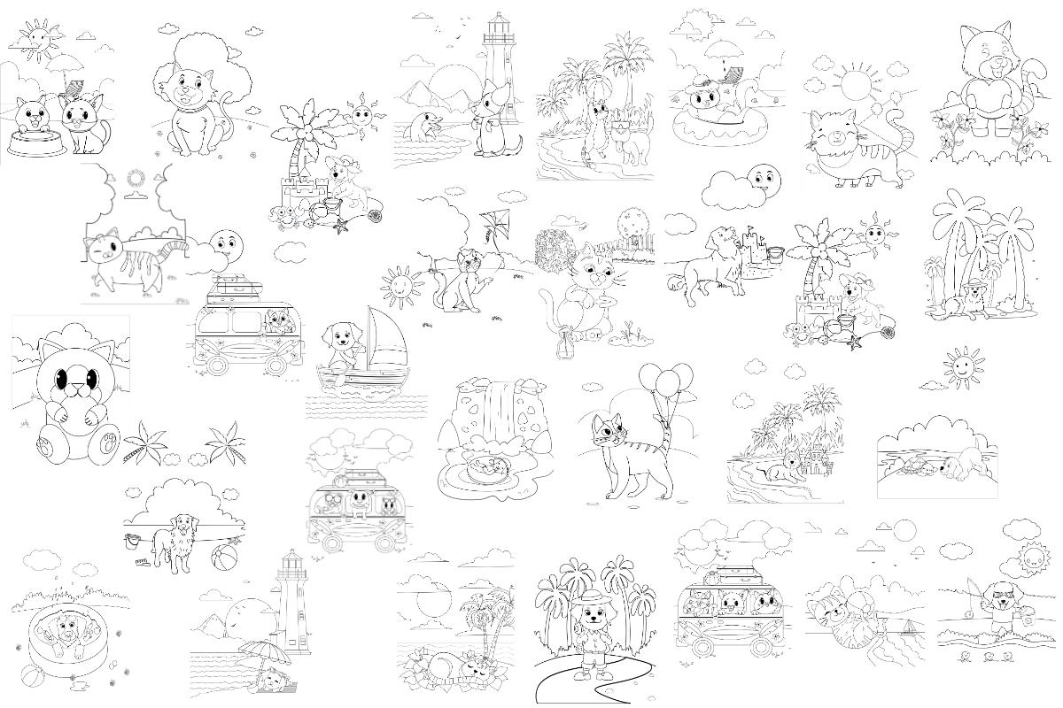 A Kawaii Coloring Pages Bundle with a lot of different adorable animals from Organized 31 Shop.