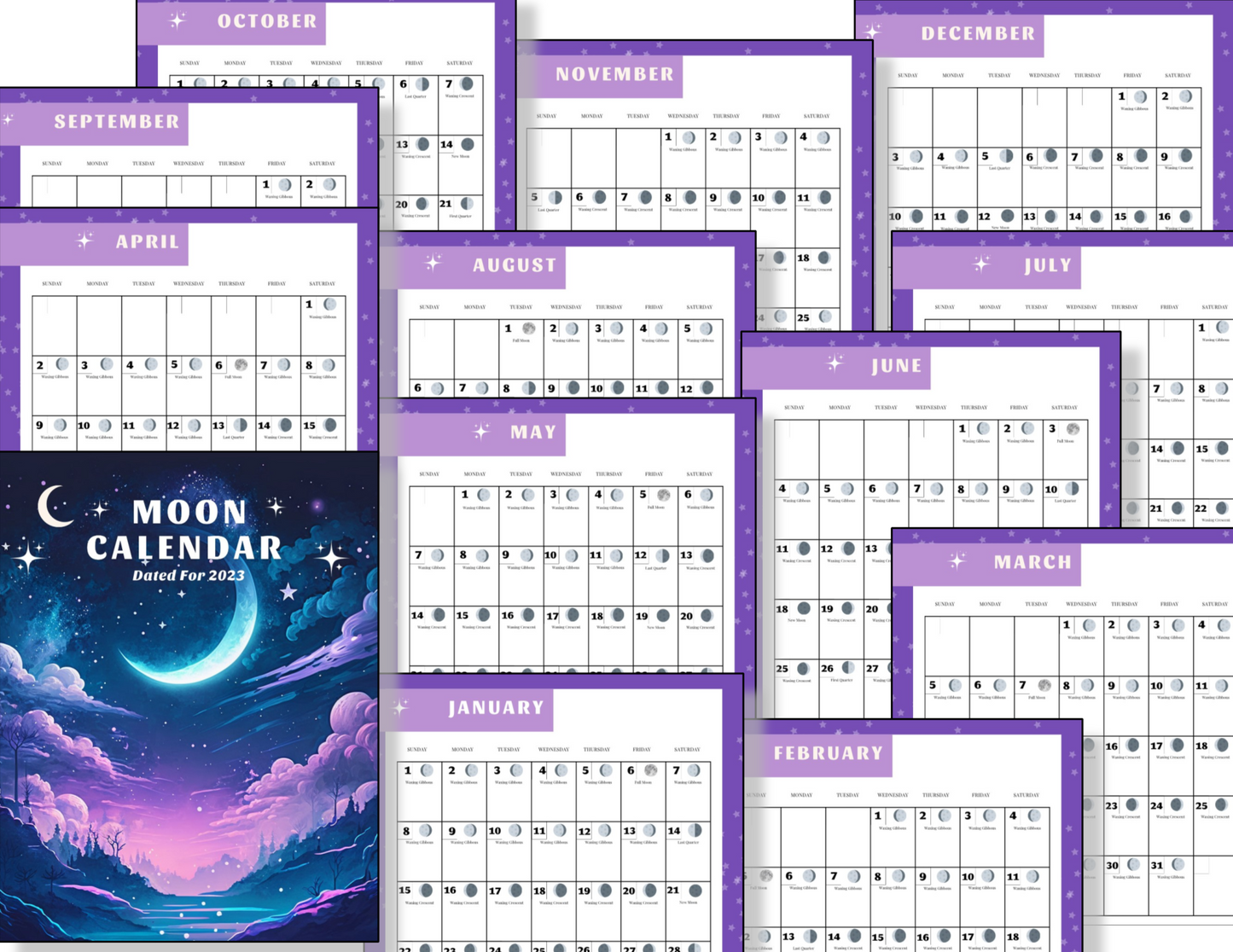 2023 Moon Phases Calendar