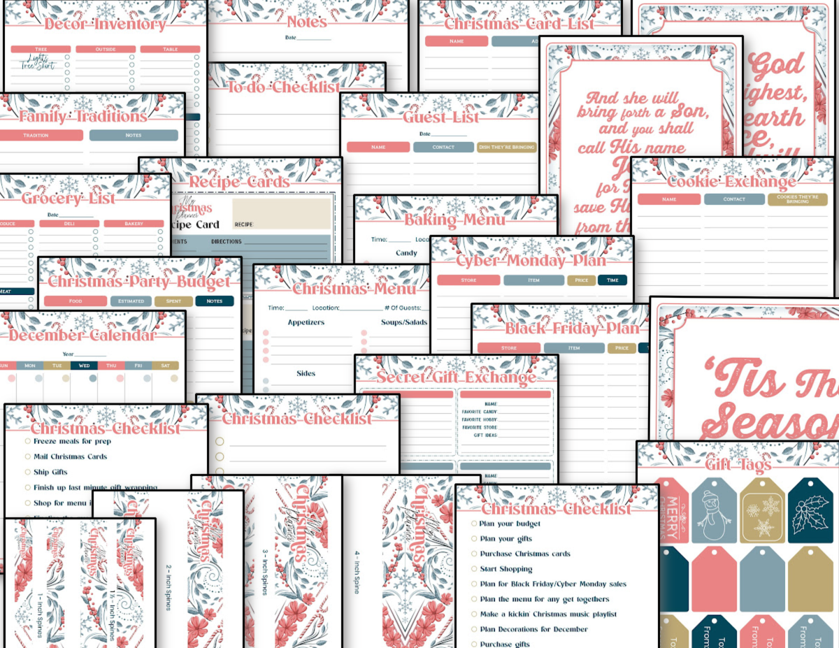 The Christmas Planner with Budget Pack and Bonus by Organized 31 Shop features themed checklists, party planners, grocery lists, gift ideas, and baking menus. With festive fonts and decorative borders, it ensures perfectly planned celebrations.