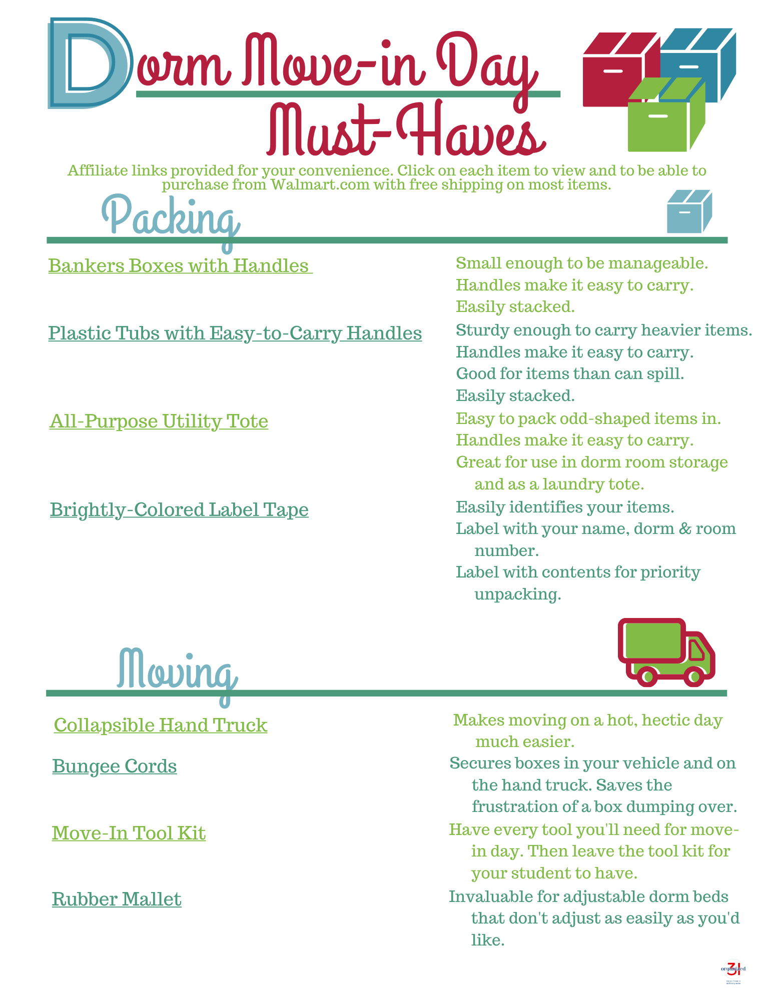 Move-In Checklist  Move in checklist, College dorm checklist