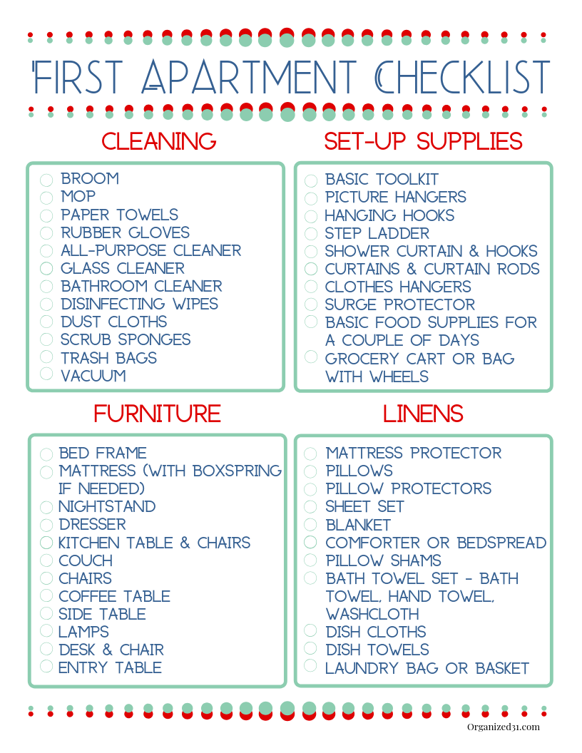 First Apartment Checklist: Things You Need for an Apartment