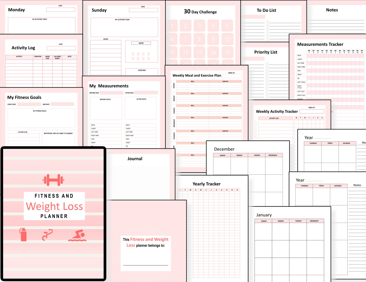 Fitness and Weight Loss Planner