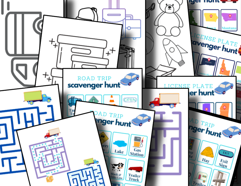 Road trip Moving Themed Kids’ Activities printables from Organized 31 Shop.