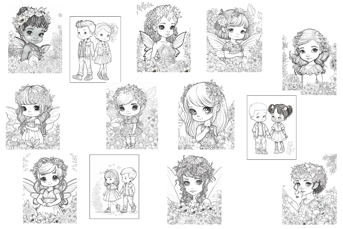 A collection of Organized 31 Shop's Kawaii Coloring Pages Bundle.