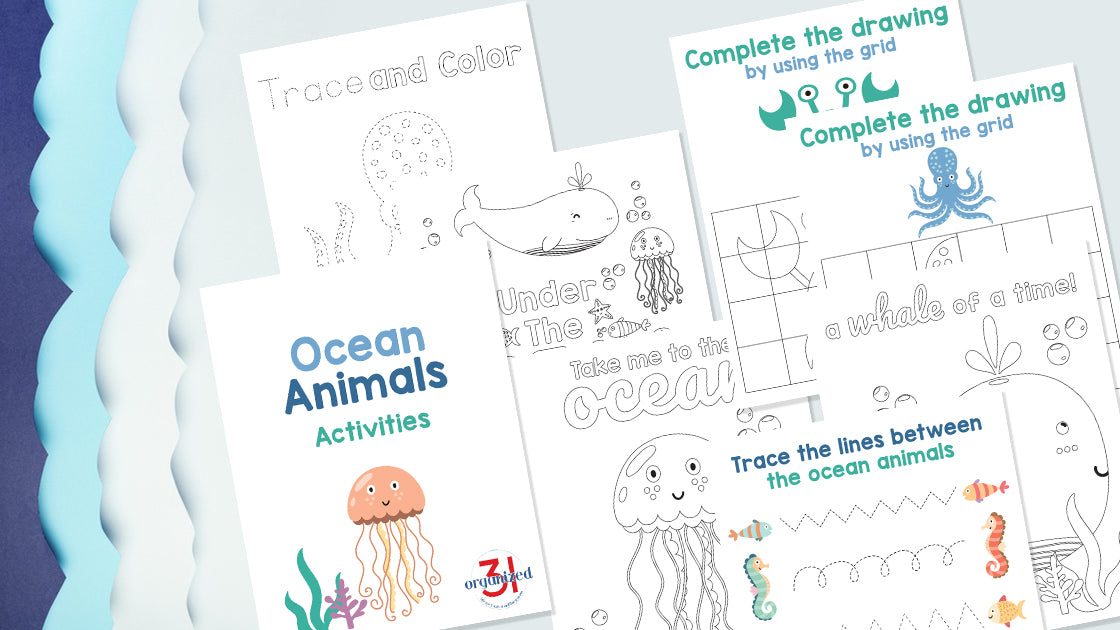 Educational Ocean Worksheets for kids from the Organized 31 Shop.