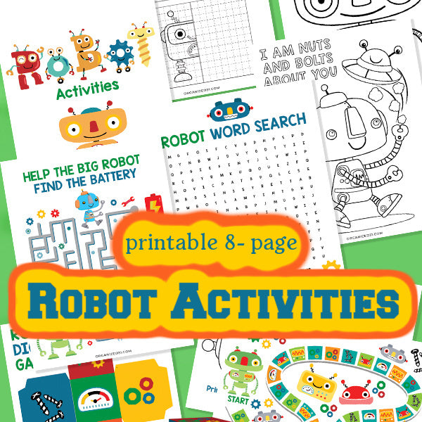 Printable Robot Activities and Coloring for kids that combine learning and fun from Organized 31 Shop!