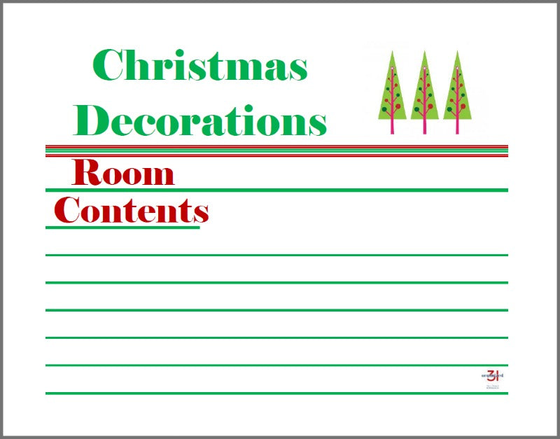 Christmas decorations from the Organized 31 Shop's Printable Christmas Labels room contents.