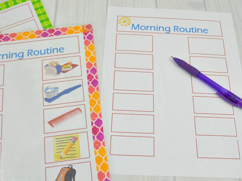 Free printables for Organized 31 Shop's Back-to-School Morning Routine Checklists.