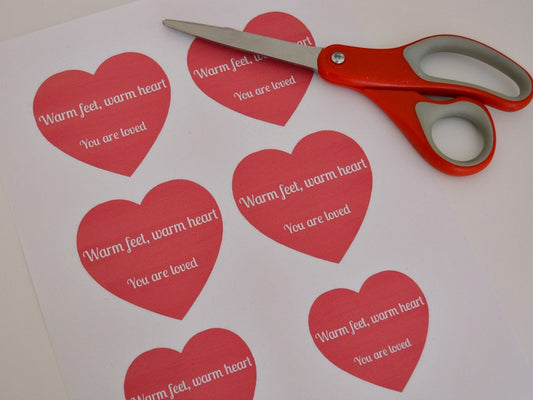 Printable Note for Blessing Bag for Foot Care Valentine's Day Heart Tags from Organized 31 Shop.