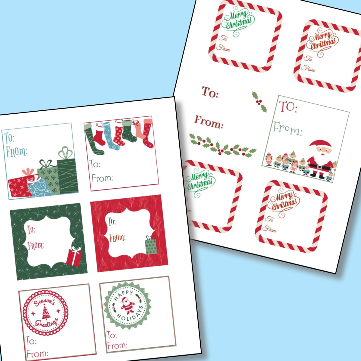 Organized 31 Shop Christmas Gift Tags for printing on full page sticker paper.