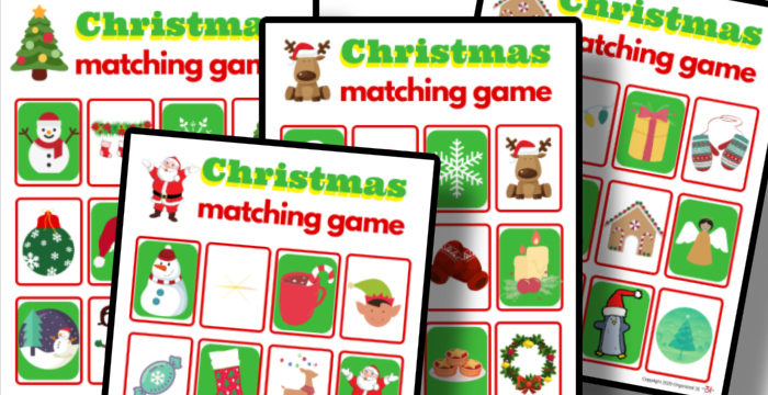 A set of printable Organized 31 Shop Christmas Memory Matching Game cards.