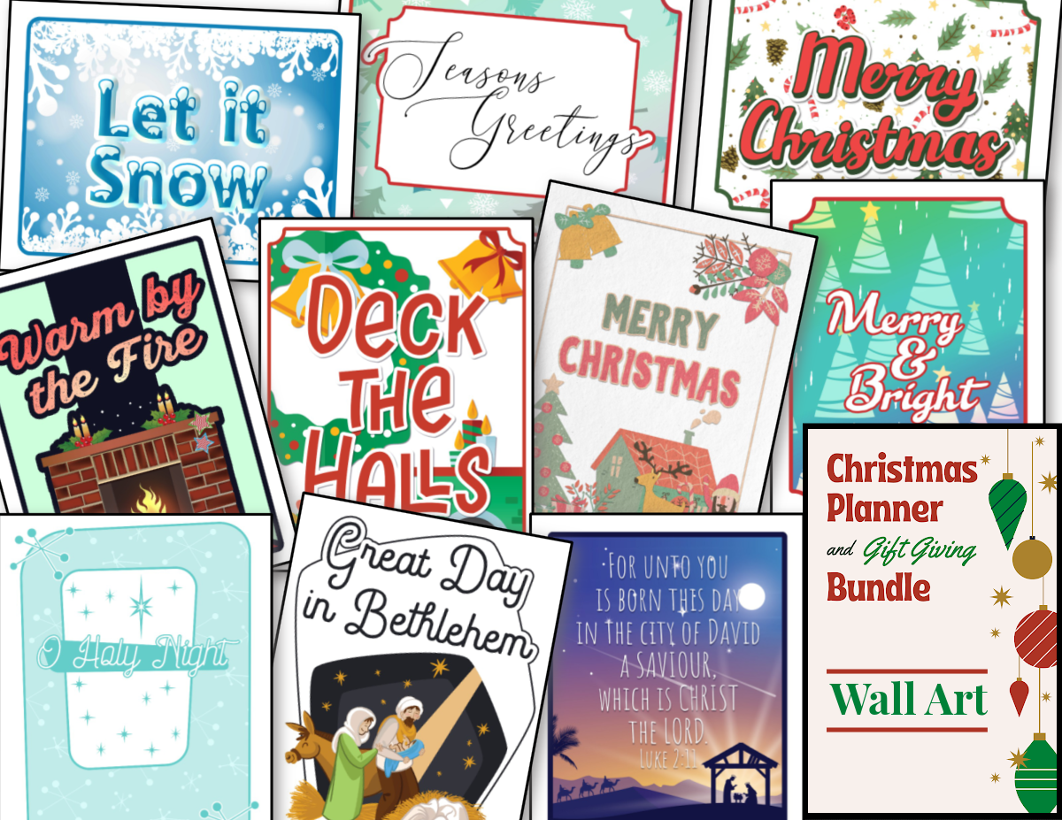 A collection of Organized 31 Shop's Christmas Planner & Gift Giving Bundle with a variety of designs.