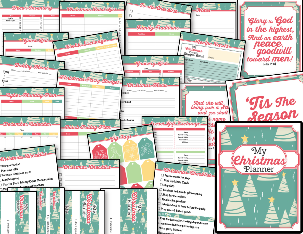 A collection of printables for the Christmas Planner - Modern Trees from the Organized 31 Shop.