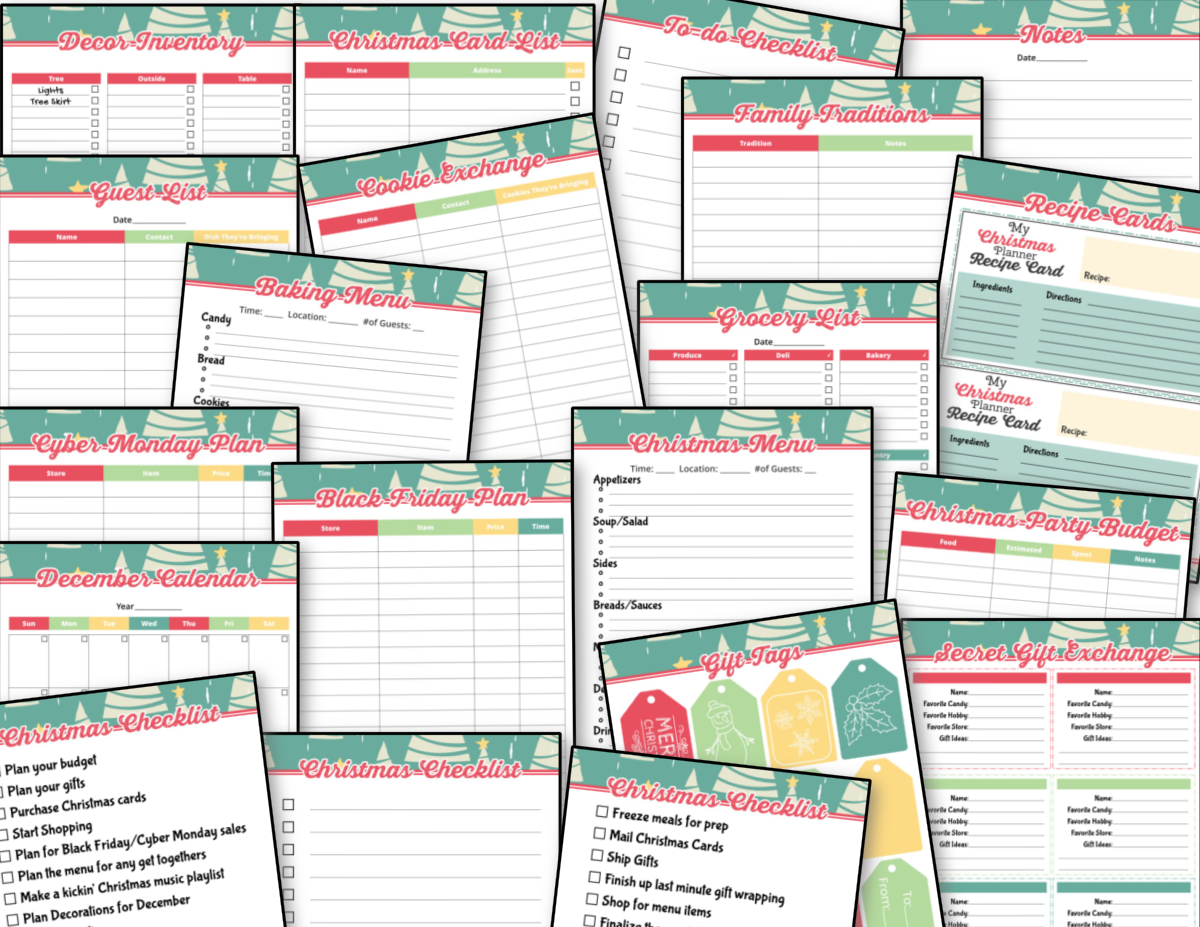 A collection of Christmas Planner - Modern Trees from Organized 31 Shop with a variety of items.