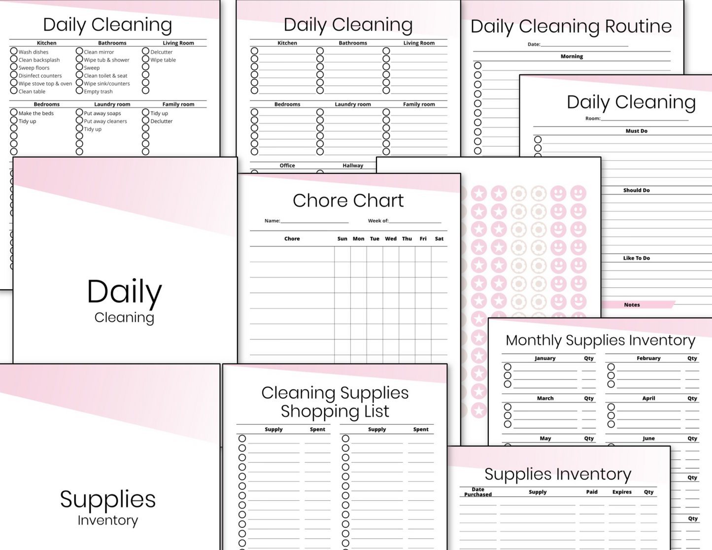 Daily Cleaning & Decluttering Binders Fillable Bundle - Pink for a home that is clean and organized, available at Organized 31 Shop.