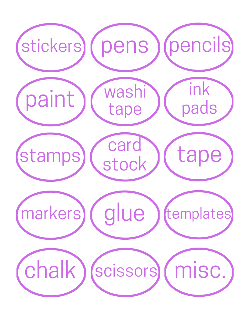 Kids Craft Area Organization with Printable Labels