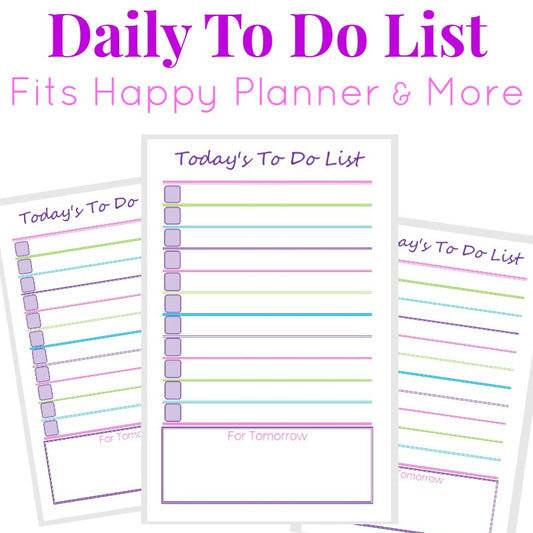 Organized 31 Shop's Daily To Do List fits happy planner & more.