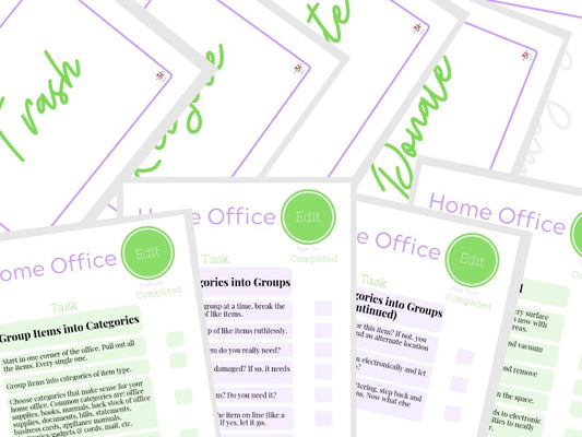 Downloadable How to Declutter Your Office printables from the Organized 31 Shop.