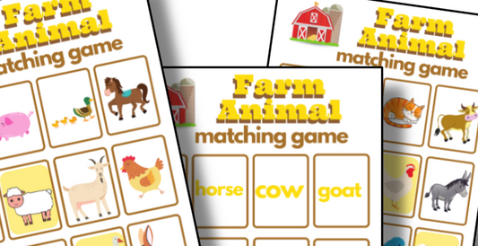 Organized 31 Shop's Farm Animal Matching Game.