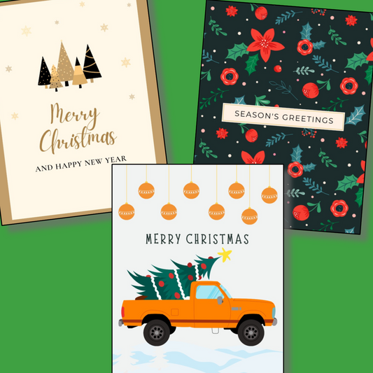 Get into the holiday spirit with these three festive Christmas cards featuring a charming truck and a beautifully decorated tree. These cards make the perfect personalized gift or home décor accent. Add a touch of holiday cheer to your space with Organized 31 Shop's Christmas Wall Art.