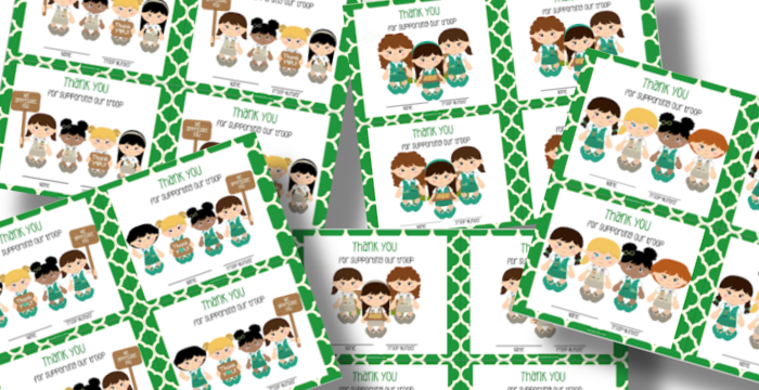 Printable Girl Scout Cookie Thank You Cards from Organized 31 Shop.