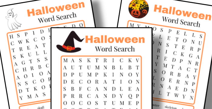 Organized 31 Shop's Halloween Word Search printable.