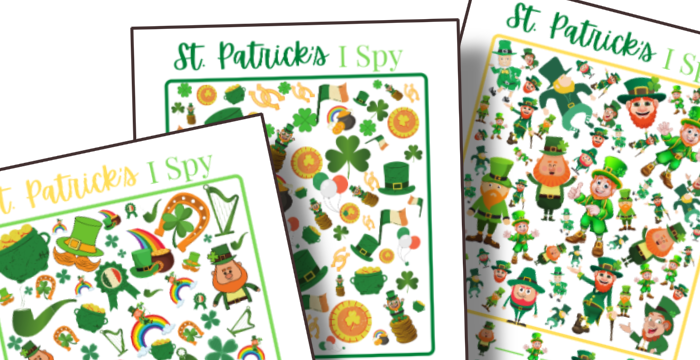 Organized 31 Shop's I Spy Game St. Patrick's Day activity printables.