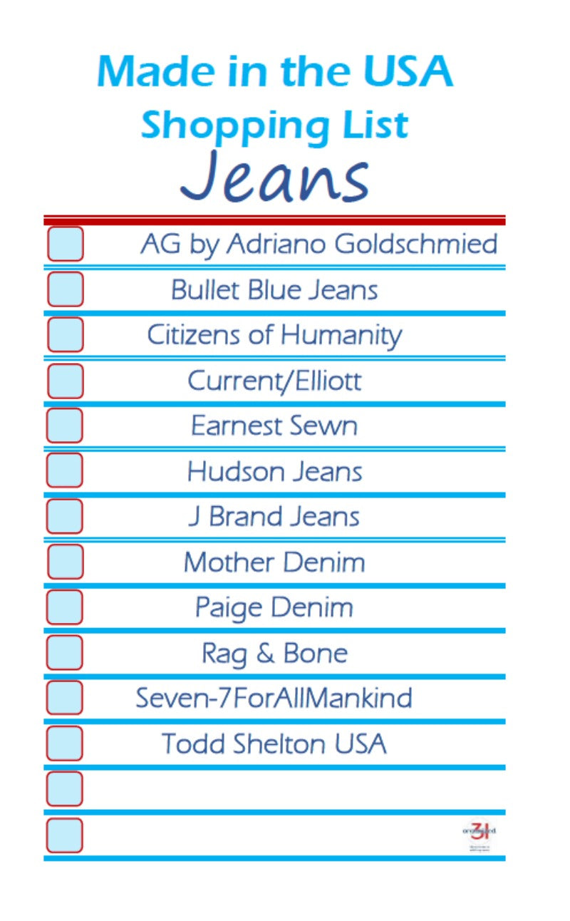 Jeans Made in the USA Shopping List