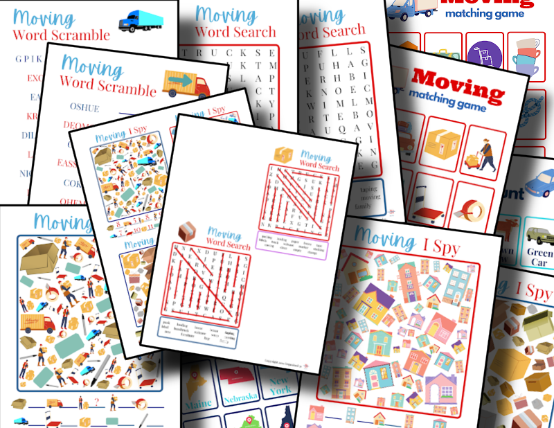 Moving Themed Kids’ Activities for kids from the Organized 31 Shop.
