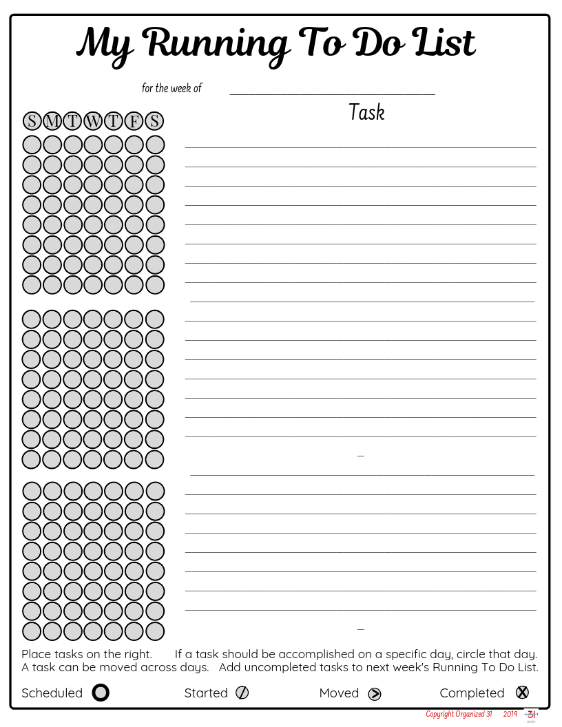 Get organized with my printable Organized 31 Shop Running To Do List, perfect for keeping track of your to dos and tasks. Sign up for our free newsletter to receive this helpful resource!