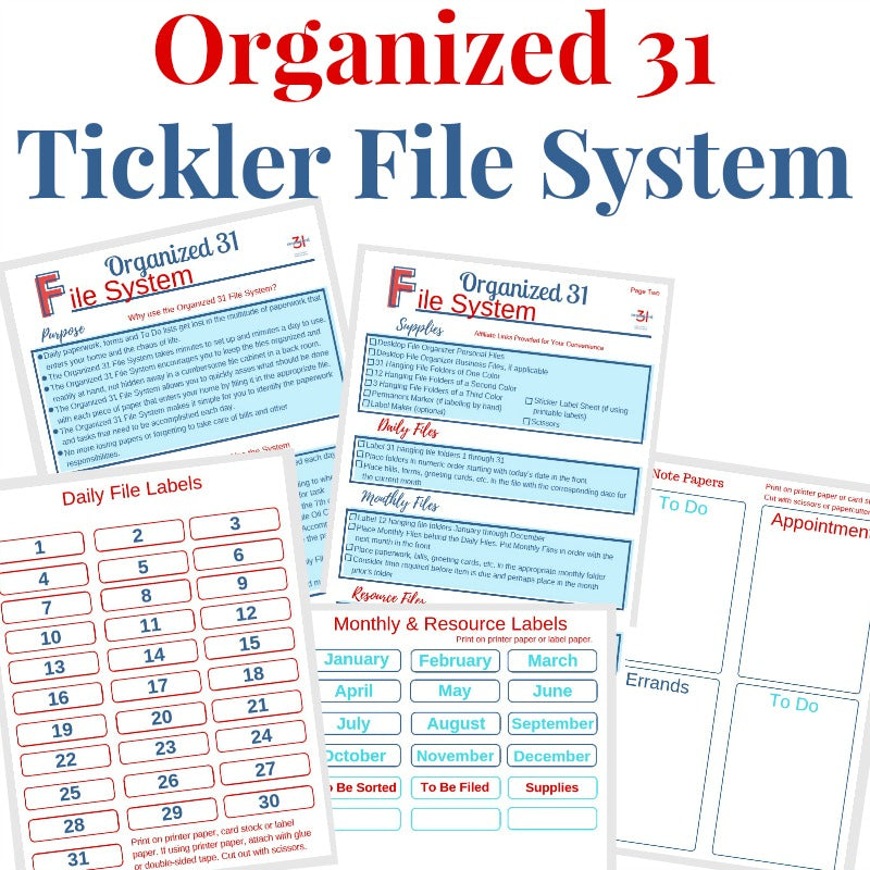 Organized 31 Shop's Paperwork & Task Organization – Organized 31 Tickler File System.