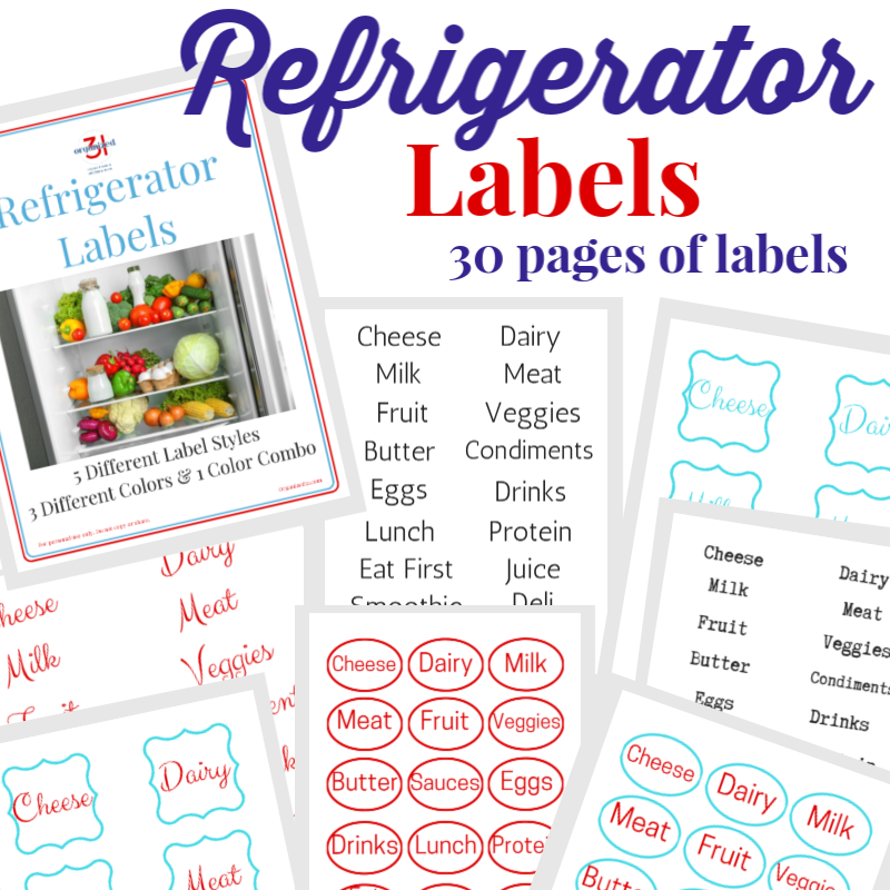 Free printable Organized 31 Shop refrigerator labels.