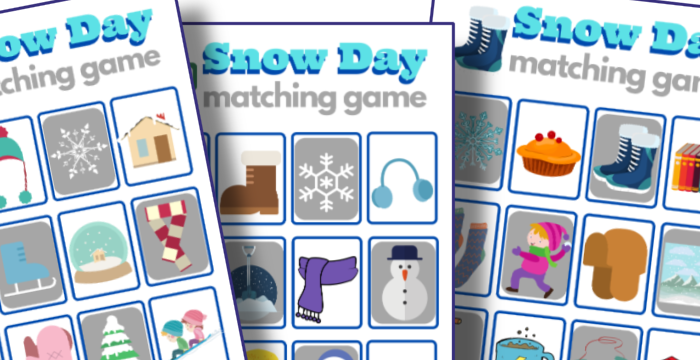 Snow Day Memory Matching Game