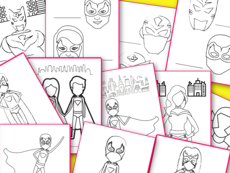 Download immediately printable Superhero Coloring Pages from the Organized 31 Shop for kids.