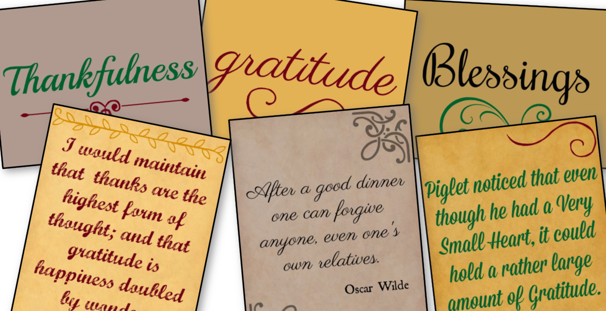 A set of Thanksgiving Literary Quotes printables from Organized 31 Shop for home décor.