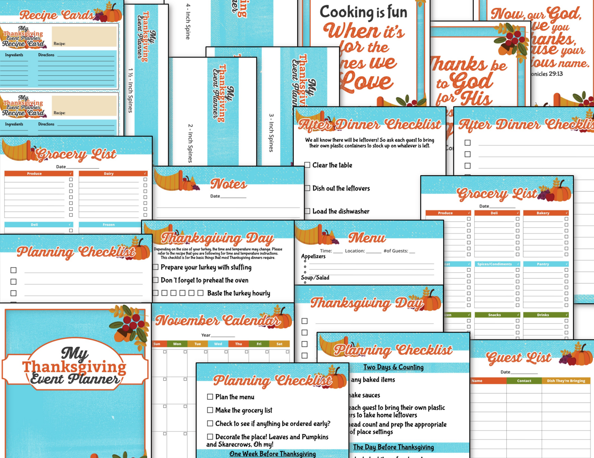 Organized 31 Shop Thanksgiving Planner Blue + Bonus printables.