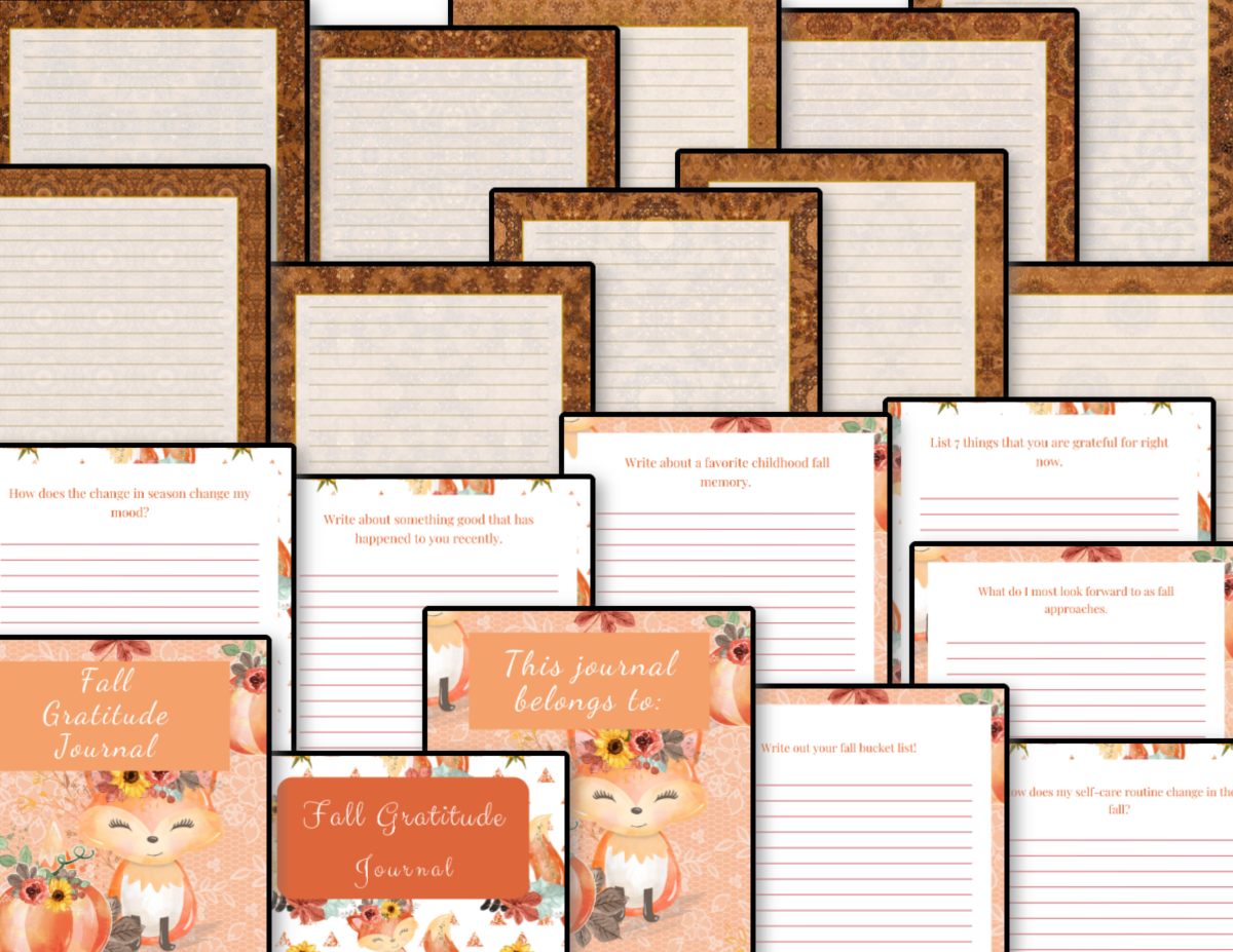 A set of Thanksgiving Planner Printables Bundle with foxes on them from Organized 31 Shop.