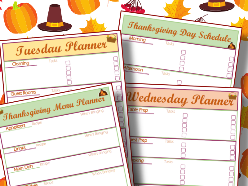 Printable Organized 31 Shop Thanksgiving Meal Planners.