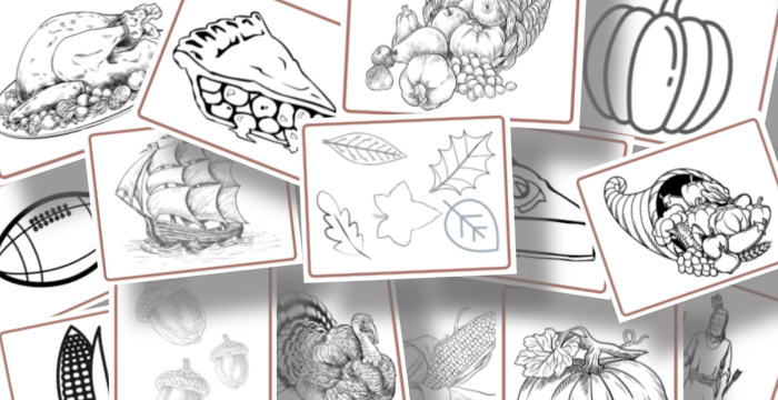 Printable Thanksgiving Coloring Pages by Organized 31 Shop for kids.