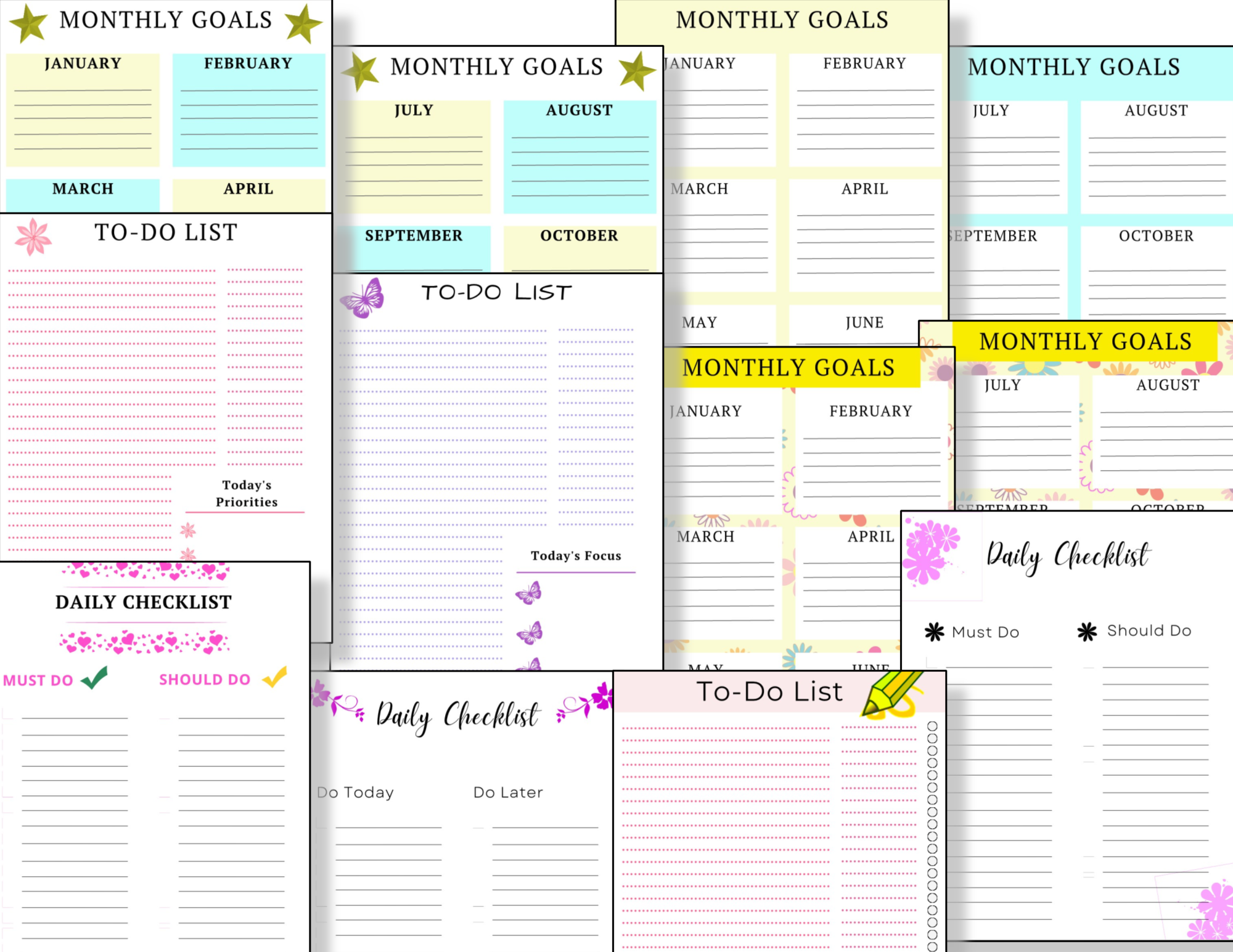 12 To Do Lists Plus Monthly Goals – Organized 31 Shop