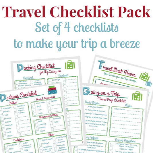 An Organized 31 Shop's Travel Checklist Pack of must-have travel items to make your trip a breeze.