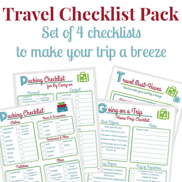 Travel Checklist Pack – Organized 31 Shop