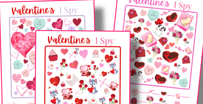 Organized 31 Shop's Valentine's I Spy free newsletter.