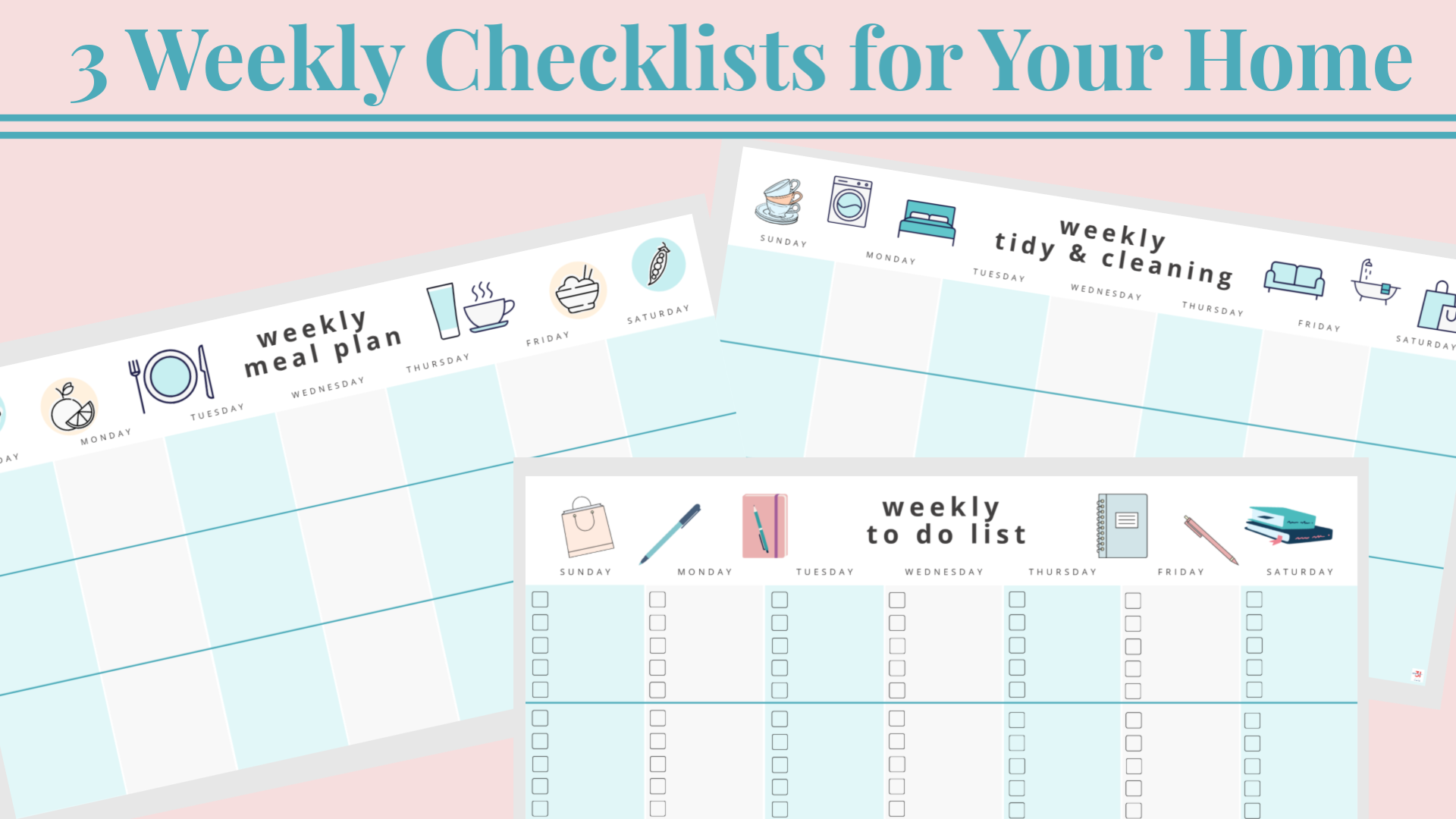 Keep track of household tasks with these Organized 31 Shop's printable checklists - 3 weekly options available: 3 Weekly Checklists for Your Home.