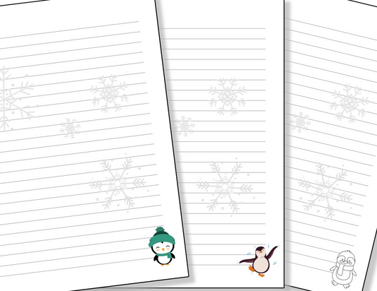 A set of Wintery Penguin Stationery notebooks with lined pages from Organized 31 Shop.