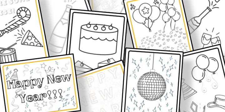 Download printable Organized 31 Shop's New Year Coloring Pages.